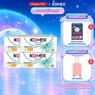 Combo 4/8 Băng Vệ Sinh Kotex Hằng Ngày BioCare 34 miếng