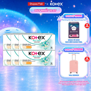 Combo 6/12 gói Băng Vệ Sinh Kotex Hằng Ngày BioCare 16 miếng