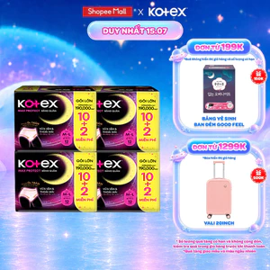 Combo 4/ Combo 8 gói Băng Vệ Sinh Dạng Quần Kotex Ban Đêm Cỡ M/L (10+2) Miếng/Gói