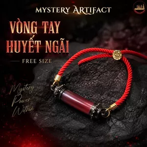Vòng Tay Huyết Ngãi Vật Trang Trí Vòng Cổ Tay Chỉ Đỏ Phối Mặt Trụ Đỏ Thời Trang Đeo Hằng Ngày