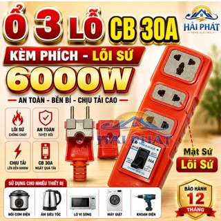 Ổ Cắm Chịu Tải Lõi Sứ Không Dây Đi Kèm Phích Lõi Sứ 6000W Vinamax Có Lõi Sứ Shống Cháy
