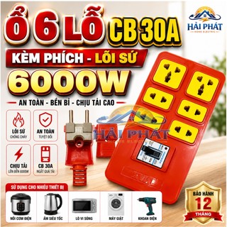 Ổ Cắm Chịu Tải Lõi Sứ Không Dây Đi Kèm Phích Lõi Sứ 6000W Vinamax Có Lõi Sứ Shống Cháy