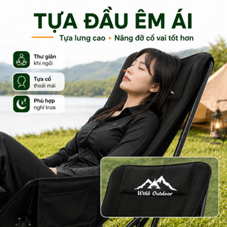 Ghế Camping Ngả Lưng Gấp Gọn Tựa Lưng Cao, Ghế Dã Ngoại Thư Giãn Êm Ái Chịu Lực 300KG Có Túi Đựng Tiện Lợi