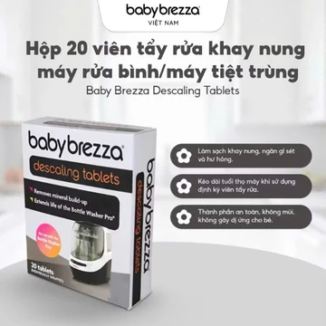 [CHÍNH HÃNG - NEW 100%] Hộp 20 Viên Tẩy Cặn Baby Brezza| Tẩy Rửa Máy Rửa Bình, Máy Hâm Sữa, Máy Tiệt Trùng