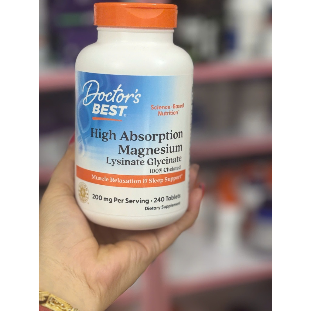Tramcathy-Viên uống Doctor’s Best Magnesium 240 viên – Dạng Glycinate dễ hấp thu, hỗ trợ giấc ngủ, giảm căng thẳng | BigBuy360 - bigbuy360.vn