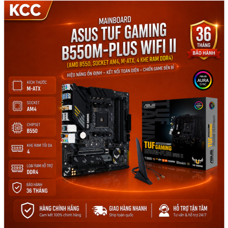 Mainboard ASUS TUF GAMING B550M-PLUS WIFI II DDR4  - bảo hành 3 năm chính hãng