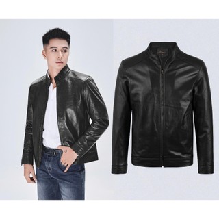 Áo da nam, áo da thật cao cấp chính hãng Fttleather Racer Jacket Da Bò Trơn/ Da Cừu Trơn - AD201