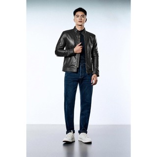 Áo da nam, áo da thật cao cấp chính hãng Fttleather Racer Jacket Da Bò Trơn/ Da Cừu Trơn - AD201