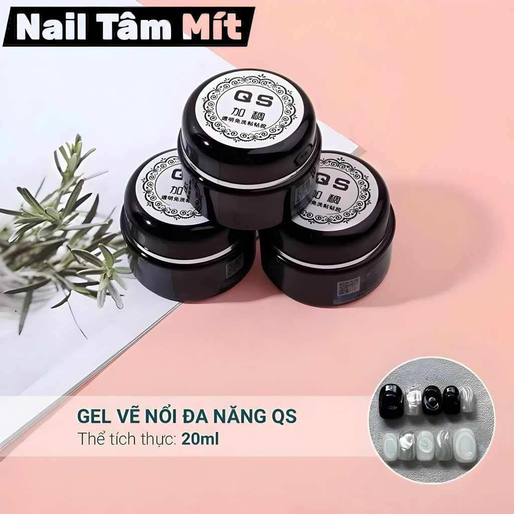 Gel vẽ nổi QS chính hãng trang trí móng 56G- Gel đa năng chất đặc vẽ hoa thủy tinh, vẽ chà tráng gương, tạo hình nail