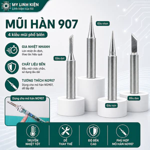 Mũi hàn 907 đầu mỏ hàn gia nhiệt nhanh chất liệu thép cao cấp.