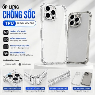 Ốp Lưng TPU Silicon Mềm - Trong Suốt Chống Sốc, Bảo Vệ Camera Dành Cho IP 17 16 15 14 13 12 11 XSM