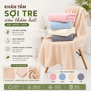 Khăn tắm Sợi Tre siêu thấm hút size 140cm*70cm