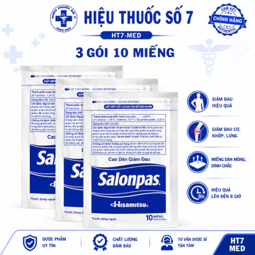 Combo 30 miếng cao dán Salonpas miếng dán giảm đau nhức, mỏi cơ, xương khớp, Date xa, Chính hãng