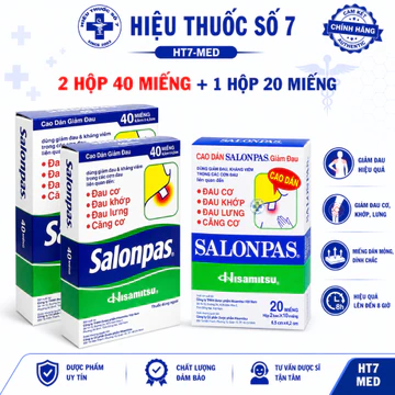 Combo 100 miếng cao dán Salonpas miếng dán giảm đau nhức, mỏi cơ, xương khớp, Date xa, Chính hãng