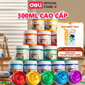 Màu Nước Acrylic 300ml Dmast Cao Cấp Deli - Màu Vẽ Nhiều Chất Liệu - Custom Trên Vải Giày Tường Đá