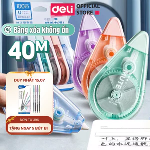 Bút Xóa Băng Học Sinh 40M Xinh Xắn Deli - Xóa Sạch Bám Dính Tốt Khô Nhanh Viết Đè Lên Ngay Băng Kéo VP