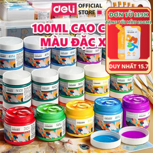 Màu Acrylic Dmast Hũ 100ml Cao Cấp Deli - Đậm Đặc Dùng Custom Trên Vải Giày Tường Đá Full Bảng Màu