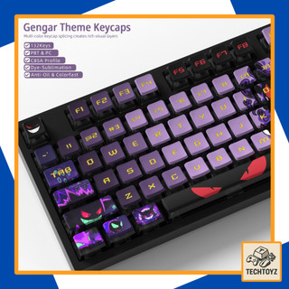 [ Xuyên Led ] Bộ Keycaps Pokemon Gengar - PBT Double Shot, DyeSub - Cherry Profile