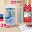 Hộp 50 Bút Bi Bấm Deli Mực Xanh Đen Đỏ Ngòi 0.7mm Viết Đều Trơn Tru Thân Pastel