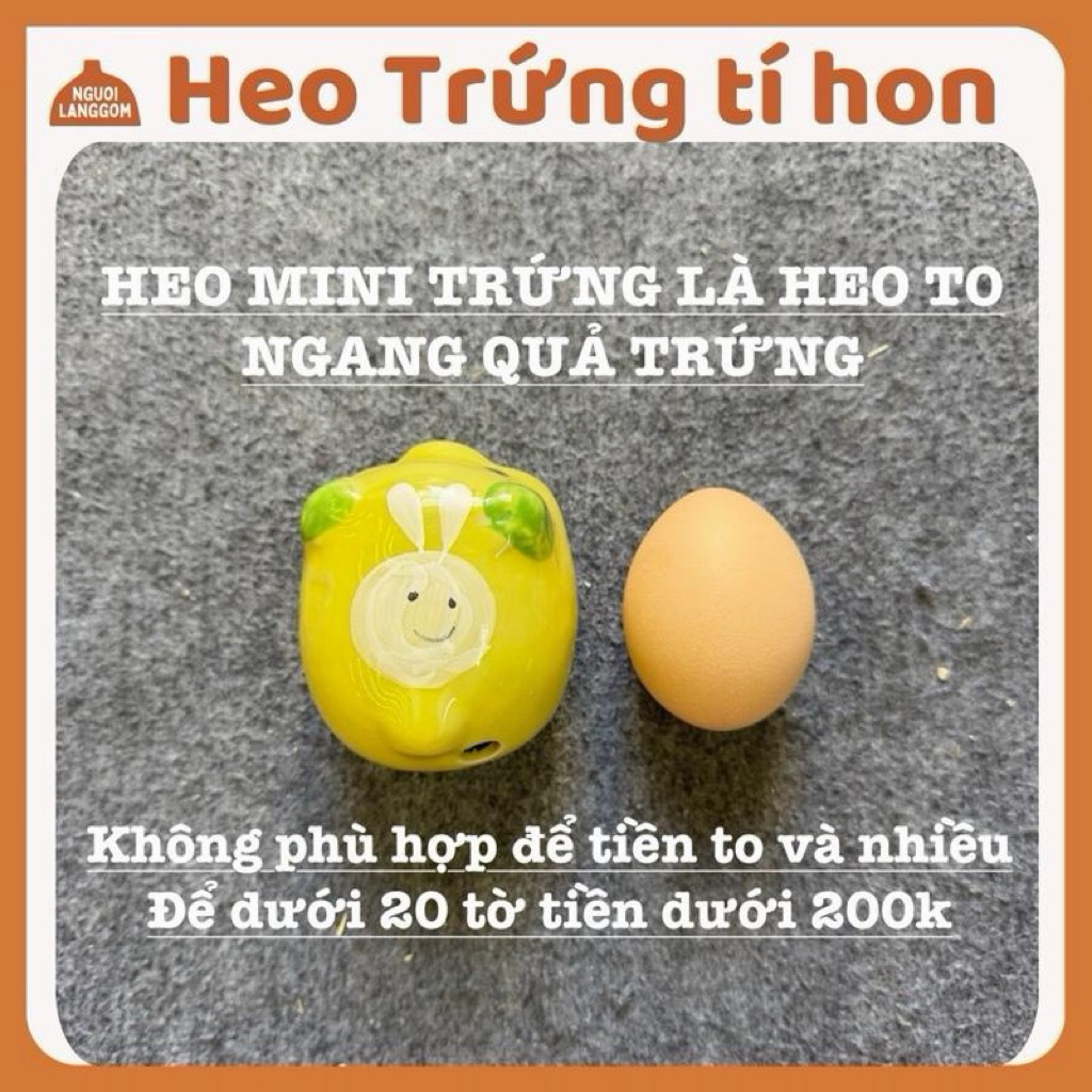 [Lỗ tròn] Heo MINI TRỨNG (siêu nhỏ) đựng tiền tiết kiệm Ống Tiết Kiệm Đựng Tiền decor – Bát Tràng