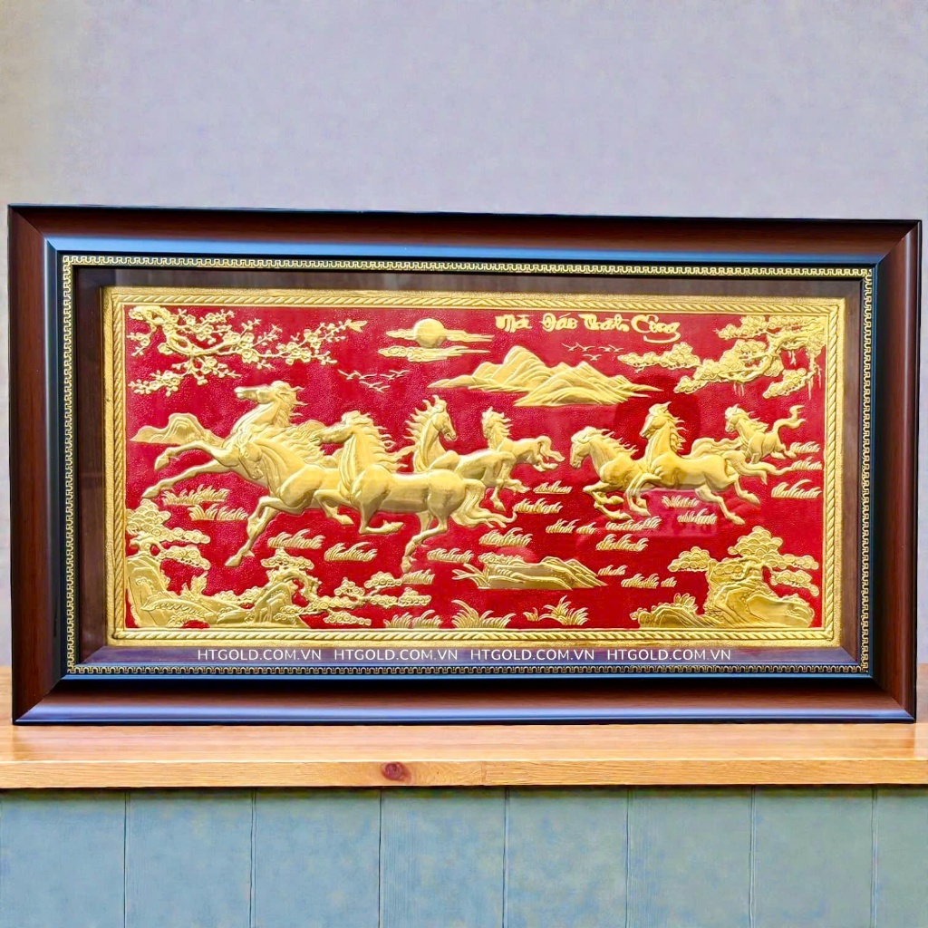 Tranh đồng Mã Đáo Thành Công dát vàng – Biểu tượng thành công, may mắn, thịnh vượng |40cm*70cm|50*70|50cm*90cm|61*107