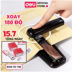Dập Ghim Xoay Chiều Deli - Ghim Bấm Xoay 3 Chiều 25 50 Trang - Đa Chức Năng Sử Dụng Văn Phòng Học Sinh Sinh Viên