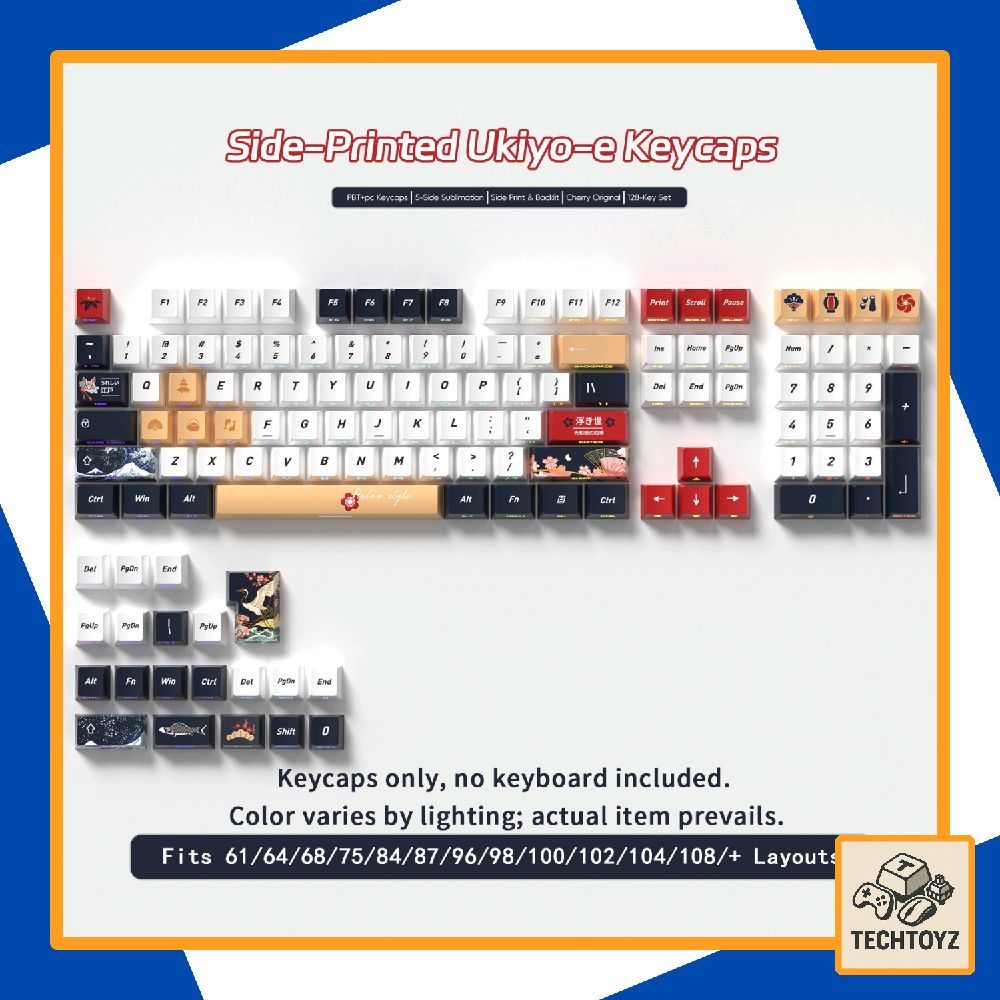 Keycap Ukiyo E - PBT DyeSub + Double Shot - Cherry Profile | BigBuy360 - bigbuy360.vn