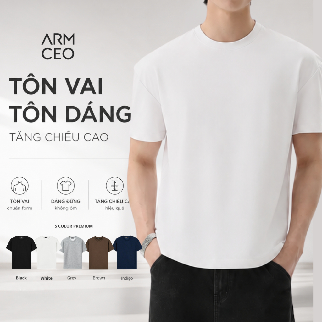 Áo thun ARMCEO Oscar 2026 form cleanfit tôn dáng, chống nhăn, co giãn 4 chiều công nghệ Mới