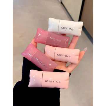<Order> Son Bóng Mistine Puffy Lip Glaze - Son Kem Bóng Căng Mọng, Màu Trà Sữa Nude Sang Chảnh, Hiệu Ứng Watery Glass