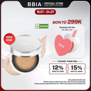 Cushion mini dưỡng ẩm căng bóng, bền màu BBIA Eau Glow Cushion Mini Eau Edition 4g
