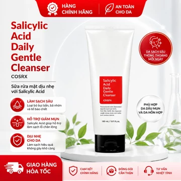 COSRX sữa rửa mặt BHA 0.5% 160ml, làm sạch dịu nhẹ, kiểm soát dầu, da mụn dùng được