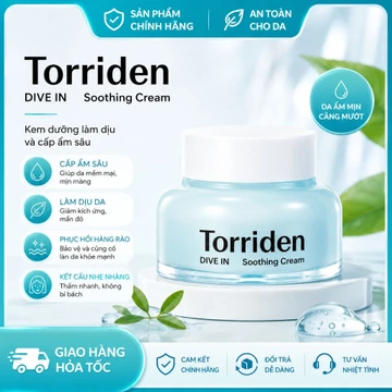 Torriden DIVE IN kem HA, cấp ẩm sâu, làm dịu da, giảm đỏ, phục hồi da khô nhạy cảm, mụn dùng được