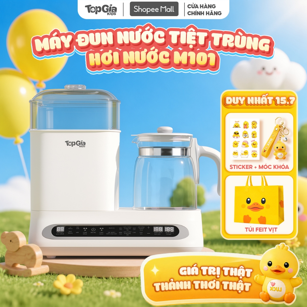 Máy đun hâm pha sữa và sấy khô tiệt trùng đa năng TopGiaKids M1-01 - Bảo hành 3 năm chính hãng