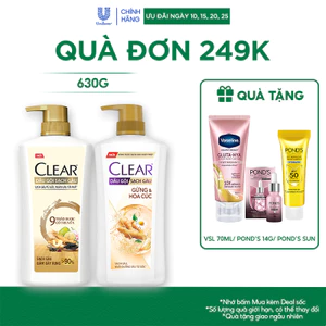 Dầu Gội Clear Thảo Dược Nuôi Dưỡng Da Đầu Từ Gốc, Sạch Gàu Và Giảm Gãy Rụng 630g