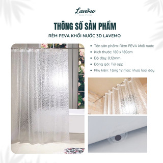 Rèm Phòng Tắm Peva LAVEMO Chống Nước Hiệu Quả 180cm x 180cm Loại 1