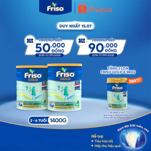 Combo 2 Lon Sữa Bột Friso Gold 4 1400g/lon (cho trẻ từ 2-6 tuổi)