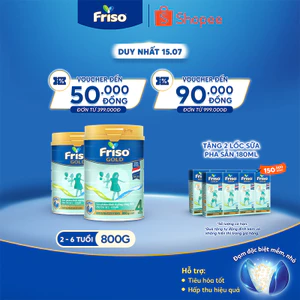 Combo 2 Lon Sữa Bột Friso Gold 4 800G/850G (cho trẻ từ 2-6 tuổi)