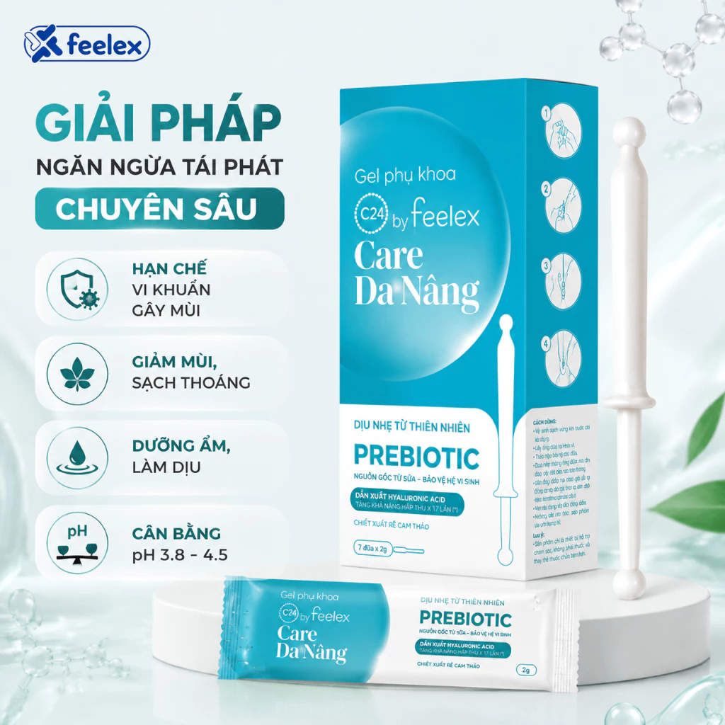 Gel phụ khoa C24 Feelex Care hộp 7 đũa dùng một lần
