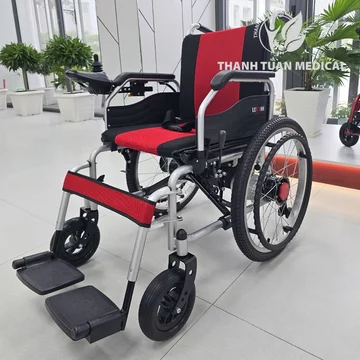 Xe lăn điện Lucass VX301 (XE-301) có vòng lăn tay, gấp gọn dễ dàng