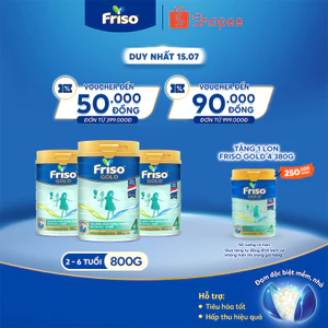 Combo 3 Lon Sữa Bột Friso Gold 4 800G/850G (cho trẻ từ 2-6 tuổi)