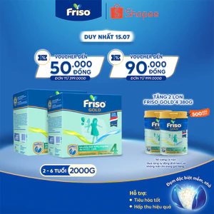 Combo 2 Hộp Sữa Bột Friso Gold 4 Hộp Giấy 2KG