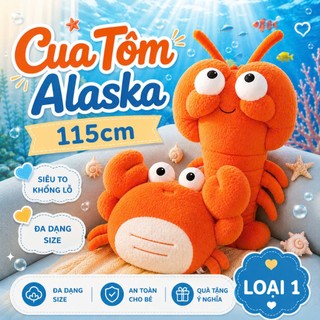 Gấu Bông Tôm Hùm Alaska Hàng Chuẩn QCCC 90cm/65cm Càng To Mắt Lồi, Lông Mượt