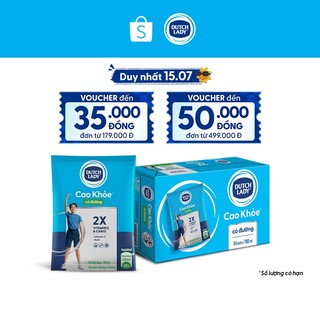 Thùng 24 Bịch Sữa Dinh Dưỡng Dutch Lady Cao Khỏe Có Đường 24x180ml