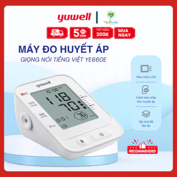 Máy Đo Huyết Áp Giọng nói Tiếng Việt Yuwell YE660E - BH chính hãng 5 năm