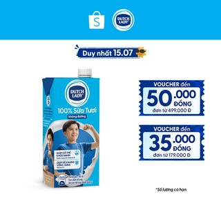 Hộp Sữa Tươi Tiệt Trùng Dutch Lady Không Đường 965ml
