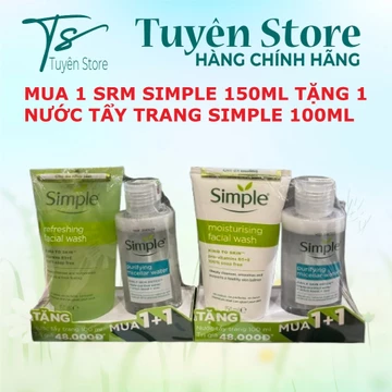 Tặng quà - Combo Sữa rửa mặt Simple + nước tẩy trang Simple 100ML cho mọi loại da