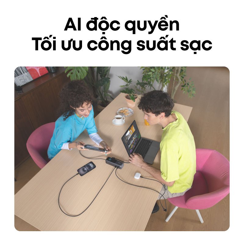 Sạc dự phòng ANKER Zolo 25000mAh |Công suất 165W |Tích hợp 2 cáp USB-C rút gọn |Có màn hình - A1695| BH 18 tháng | BigBuy360 - bigbuy360.vn