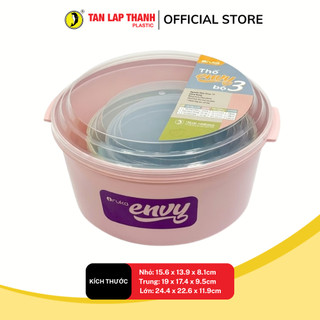 Bộ 3 thố Envy mix 3 màu có nắp đậy Tân Lập Thành Sản phẩm chất lượng, nhà nhà thịnhh vượng
