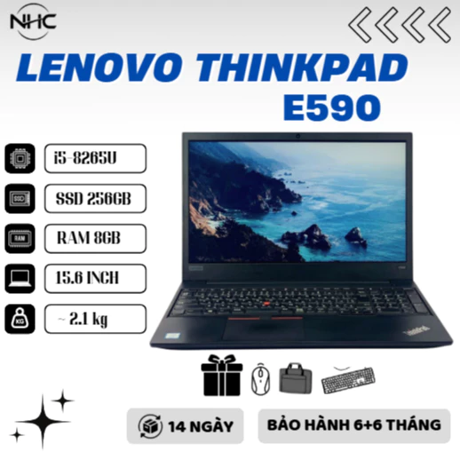 Laptop Giá Rẻ Lenovo ThinkPad E590/ Core i7- 8665U Ram 16gb SSD 512gb Pin>4h