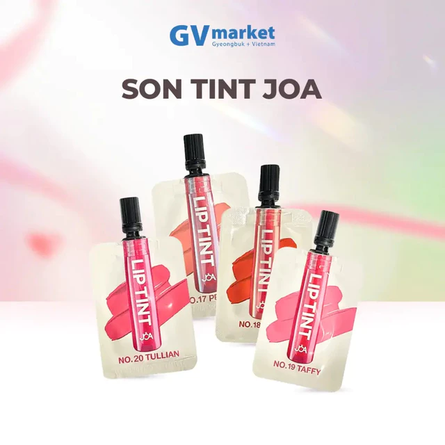 GV market - Son Tint Bóng JOA Waterful Tint Hàn Quốc Căng Mọng Tự Nhiên Không Bết Dính, Lì Siêu Mịn Dưỡng Ẩm Môi 5ml/túi